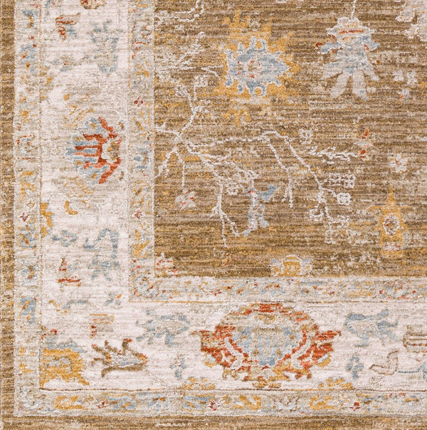 Livabliss Avant Garde Medallion Area Rug Machine Woven Polypropylene with Fringe Living Room Brown, Light Be 9' x 12'2" AVT2308-9122