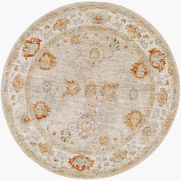Livabliss Avant Garde Medallion Area Rug Turkish Woven Polypropylene Fringe Living Room Sage, Olive 5'3" x 5'3" AVT2310-53RD