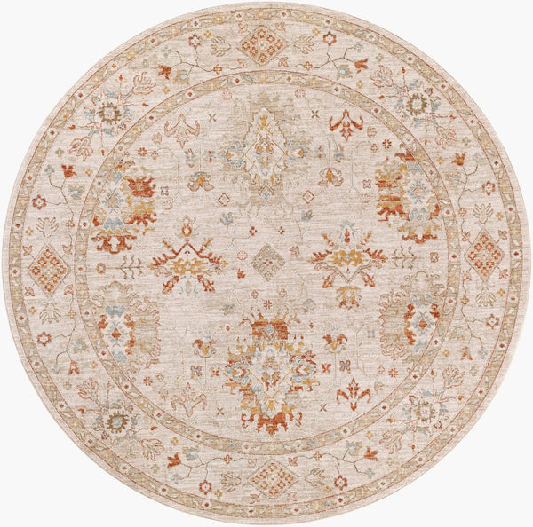 Livabliss Avant Garde Traditional Polypropylene Area Rug with High Low Pile for Living Rooms Rust, Olive 6'7" x 6'7" AVT2311-67RD