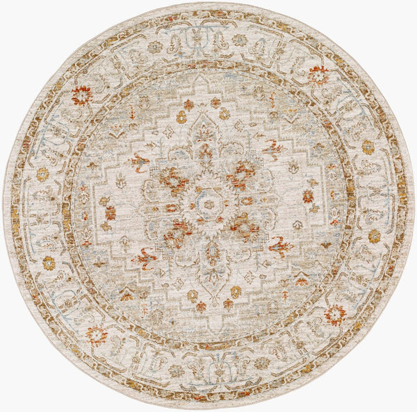 Livabliss Avant Garde Medallion Area Rug Machine Woven Traditional Polypropylene Living Room Sage, Olive 5'3" x 5'3" AVT2313-53RD
