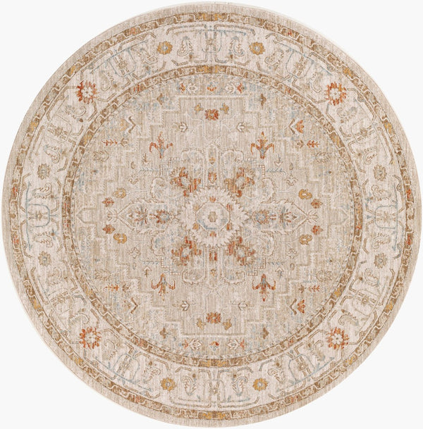 Livabliss Avant Garde Traditional Medallion Area Rug Machine Woven Polypropylene Formal Living Room Sage, Olive 6'7" x 6'7" AVT2314-67RD