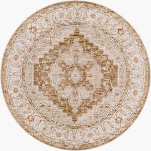 Livabliss Avant Garde Medallion Area Rug Turkish Woven Polypropylene for Large Living Rooms Olive, Sage 6'7" x 6'7" AVT2315-67RD