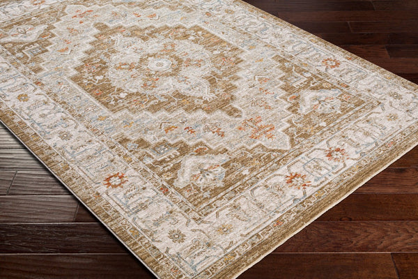 Livabliss Avant Garde Medallion Area Rug Turkish Woven Polypropylene for Large Living Rooms Olive, Sage 6'7" x 6'7" AVT2315-67RD