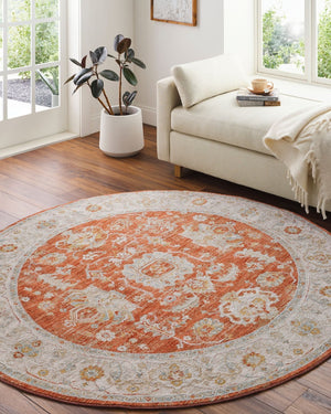 Livabliss Avant Garde Traditional Woven Area Rug High Low Pile for Large Living Spaces Rust, Mustard 7'10" x 7'10" AVT2317-710RD