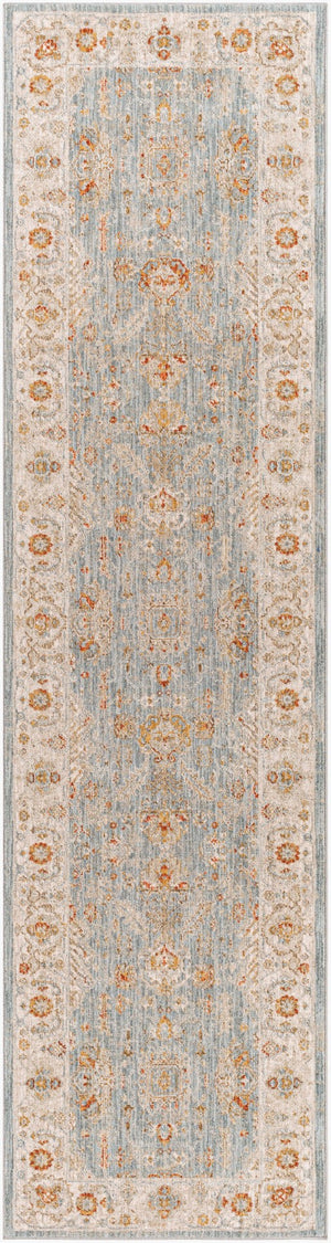 Livabliss Avant Garde Traditional Fringe Area Rug with Polypropylene Weave for Large Living Rooms Denim, Sage 2'7" x 10' AVT2318-2710