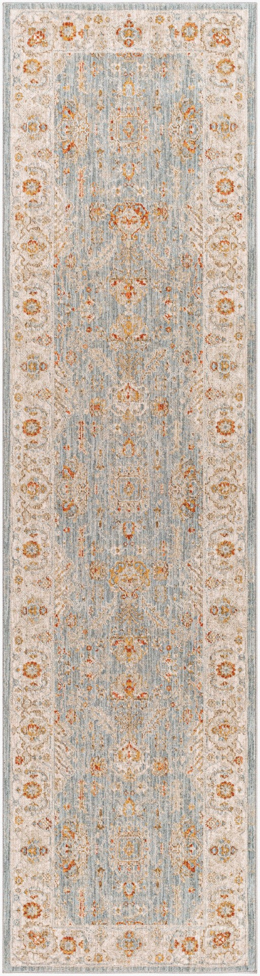 Livabliss Avant Garde Traditional Fringe Area Rug with Polypropylene Weave for Large Living Rooms Denim, Sage 2'7" x 10' AVT2318-2710