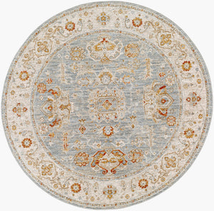 Livabliss Avant Garde Traditional Fringe Area Rug with Polypropylene Weave for Large Living Rooms Denim, Sage 7'10" x 7'10" AVT2318-710RD