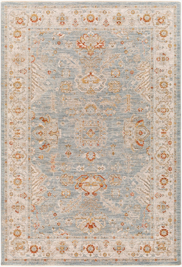Livabliss Avant Garde Traditional Fringe Area Rug with Polypropylene Weave for Large Living Rooms Denim, Sage 9' x 12'2" AVT2318-9122
