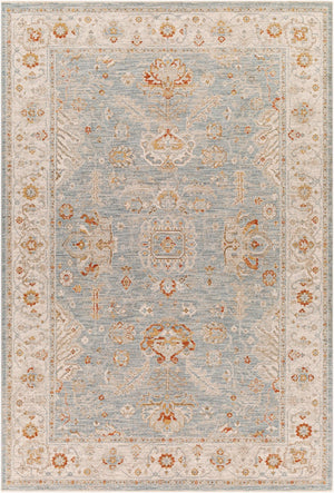 Livabliss Avant Garde Traditional Fringe Area Rug with Polypropylene Weave for Large Living Rooms Denim, Sage 6'7" x 9'6" AVT2318-6796