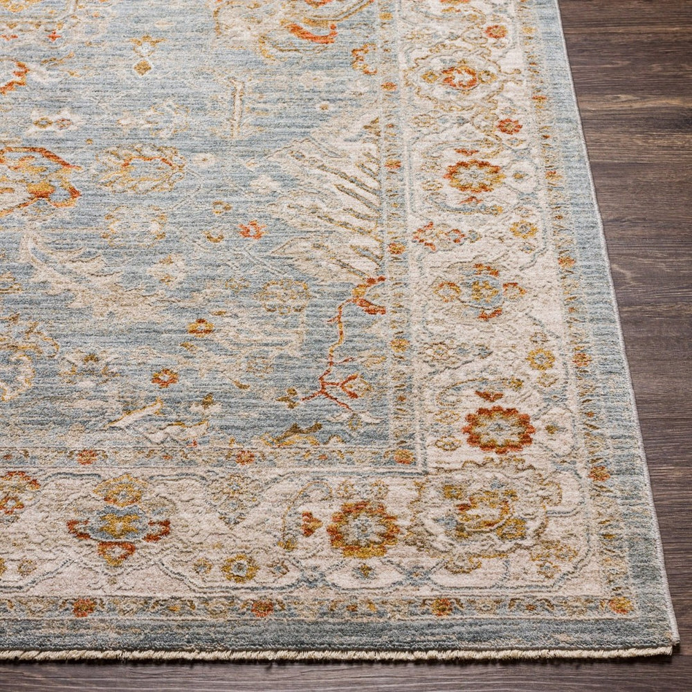 Livabliss Avant Garde Traditional Fringe Area Rug with Polypropylene Weave for Large Living Rooms Denim, Sage 9' x 12'2" AVT2318-9122