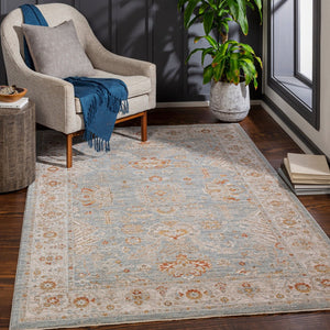 Livabliss Avant Garde Traditional Fringe Area Rug with Polypropylene Weave for Large Living Rooms Denim, Sage 7'10" x 10'2" AVT2318-710103