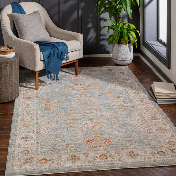 Livabliss Avant Garde Traditional Fringe Area Rug with Polypropylene Weave for Large Living Rooms Denim, Sage 7'10" x 10'2" AVT2318-710103