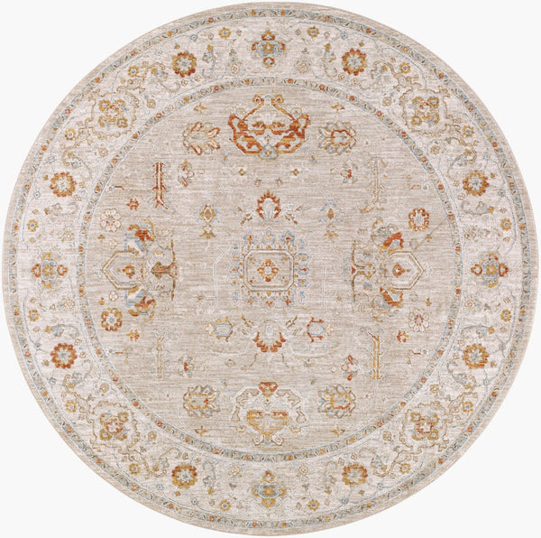 Livabliss Avant Garde Traditional Fringe Area Rug Polypropylene Blend for Living Dining Rooms Sage, Olive 6'7" x 6'7" AVT2319-67RD