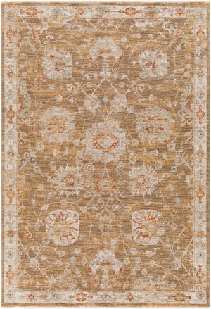 Livabliss Avant Garde Turkish Woven Accent Rug with Fringe Traditional Pattern for Entryways Rust, Denim 2'7" x 3'11" AVT2320-274
