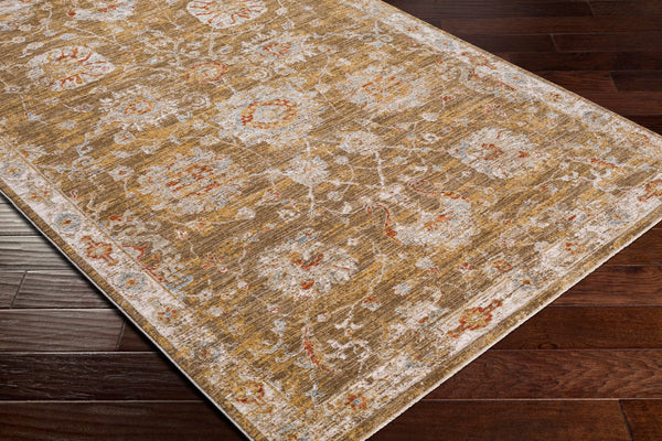 Livabliss Avant Garde Turkish Woven Accent Rug with Fringe Traditional Pattern for Entryways Rust, Denim 6'7" x 6'7" AVT2320-67RD