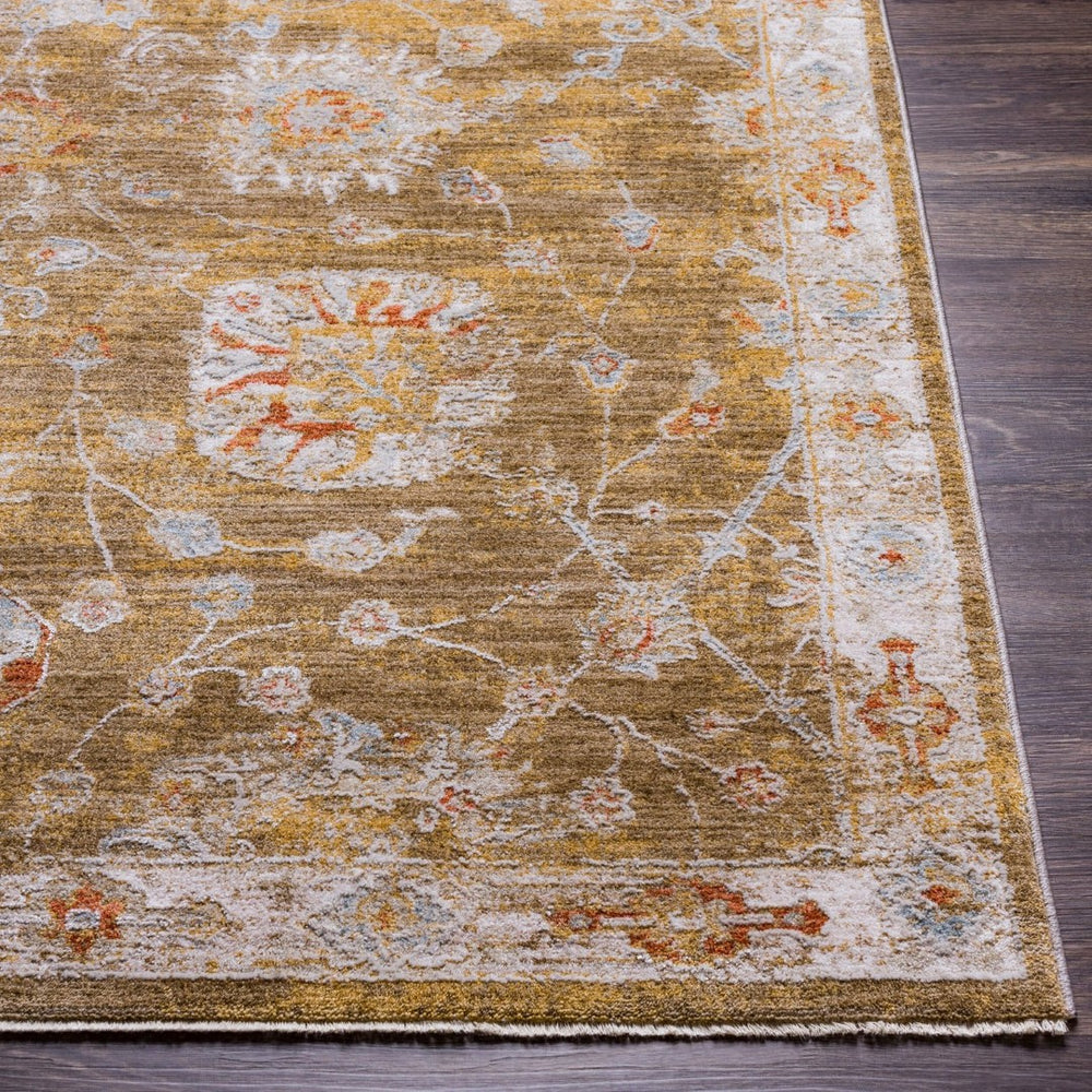 Livabliss Avant Garde Turkish Woven Accent Rug with Fringe Traditional Pattern for Entryways Rust, Denim 5'3" x 5'3" AVT2320-53RD