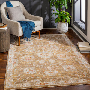 Livabliss Avant Garde Turkish Woven Accent Rug with Fringe Traditional Pattern for Entryways Rust, Denim 2'7" x 3'11" AVT2320-274