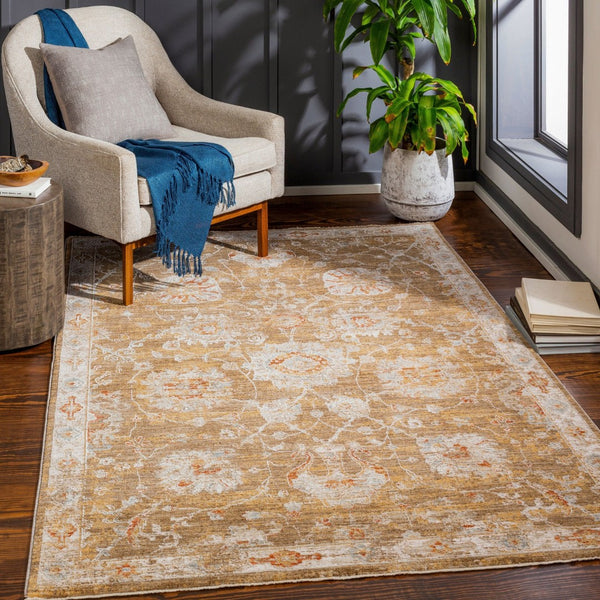Livabliss Avant Garde Turkish Woven Accent Rug with Fringe Traditional Pattern for Entryways Rust, Denim 2'7" x 3'11" AVT2320-274