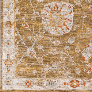 Livabliss Avant Garde Turkish Woven Accent Rug with Fringe Traditional Pattern for Entryways Rust, Denim 6'7" x 6'7" AVT2320-67RD