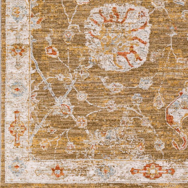 Livabliss Avant Garde Turkish Woven Accent Rug with Fringe Traditional Pattern for Entryways Rust, Denim 6'7" x 6'7" AVT2320-67RD