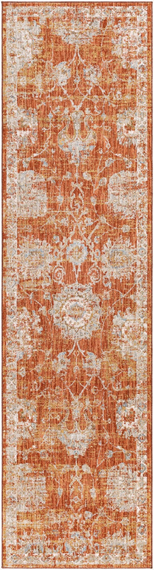Livabliss Avant Garde Large Machine Woven Polypropylene Rug with Fringe for Living Dining Rooms Rust, Olive 2'7" x 10' AVT2321-2710