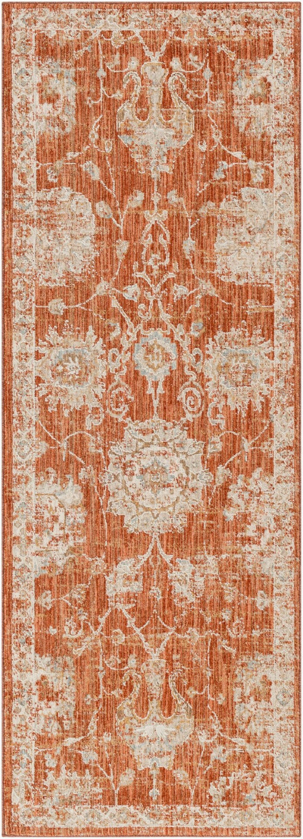 Livabliss Avant Garde Large Machine Woven Polypropylene Rug with Fringe for Living Dining Rooms Rust, Olive 2'7" x 7'3" AVT2321-2773