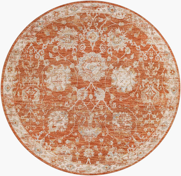 Livabliss Avant Garde Large Machine Woven Polypropylene Rug with Fringe for Living Dining Rooms Rust, Olive 6'7" x 6'7" AVT2321-67RD