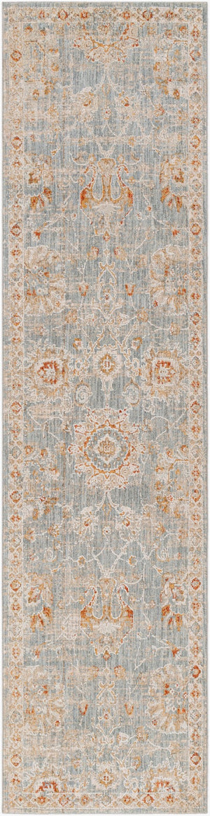Livabliss Avant Garde Machine Woven Traditional Area Rug with Fringe for Dining Rooms Denim, Rust 2'7" x 10' AVT2322-2710