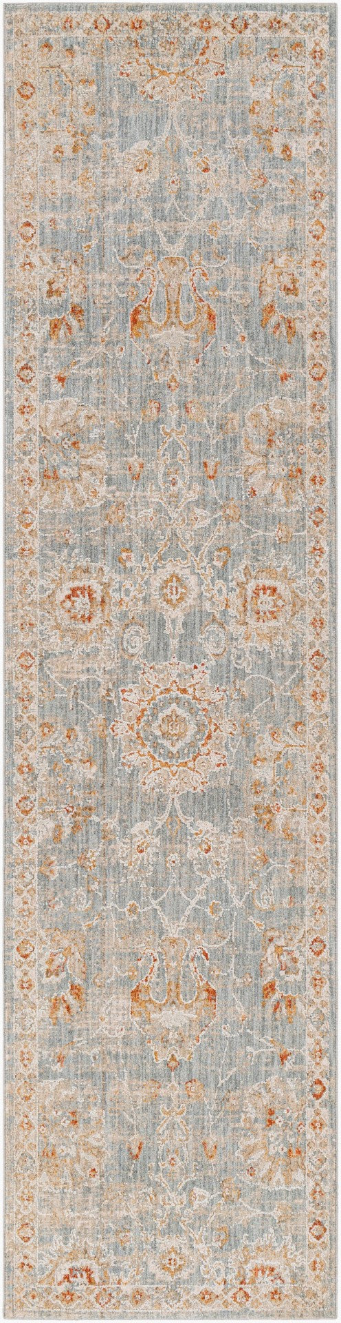 Livabliss Avant Garde Machine Woven Traditional Area Rug with Fringe for Dining Rooms Denim, Rust 2'7" x 10' AVT2322-2710