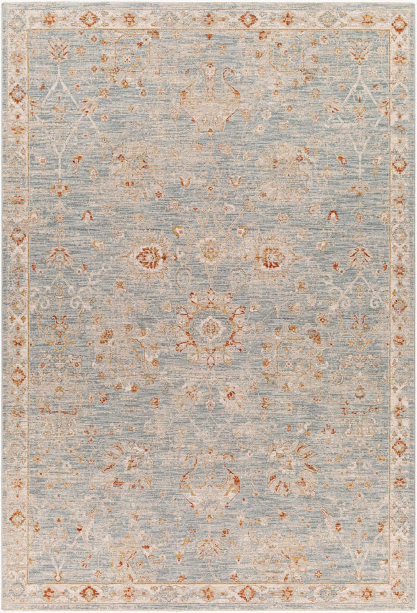 Livabliss Avant Garde Machine Woven Traditional Area Rug with Fringe for Dining Rooms Denim, Rust 6'7" x 9'6" AVT2322-6796
