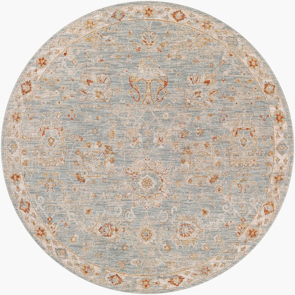 Livabliss Avant Garde Machine Woven Traditional Area Rug with Fringe for Dining Rooms Denim, Rust 7'10" x 7'10" AVT2322-710RD