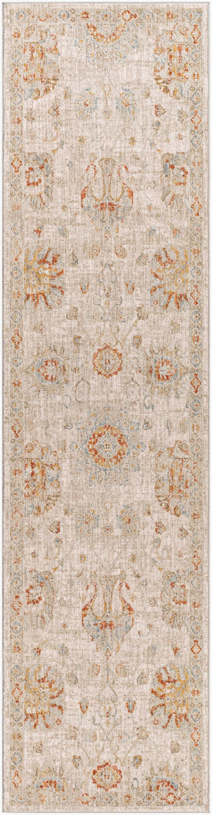 Livabliss Avant Garde Traditional Geometric Machine Woven Polypropylene Rug with Fringe Border Rust, Mustard 2'7" x 10' AVT2323-2710