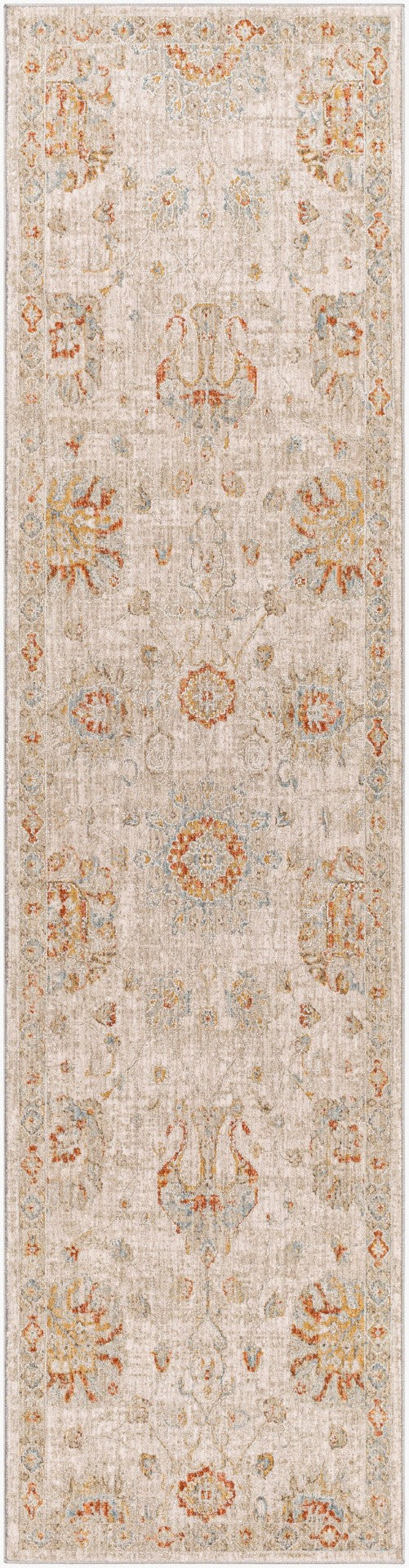 Livabliss Avant Garde Traditional Geometric Machine Woven Polypropylene Rug with Fringe Border Rust, Mustard 2'7" x 10' AVT2323-2710