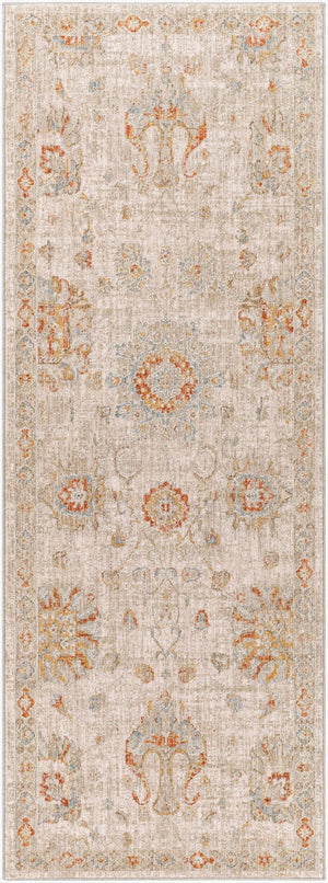 Livabliss Avant Garde Traditional Geometric Machine Woven Polypropylene Rug with Fringe Border Rust, Mustard 2'7" x 7'3" AVT2323-2773