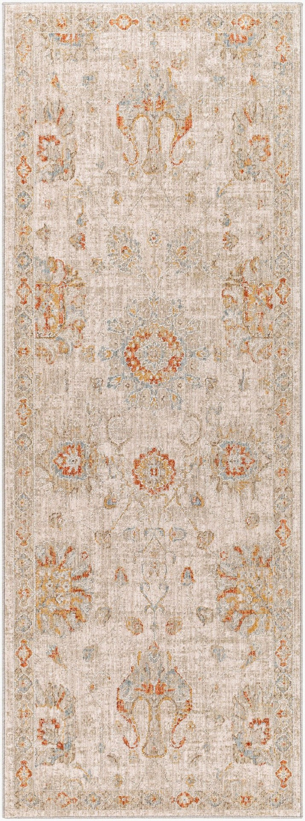 Livabliss Avant Garde Traditional Geometric Machine Woven Polypropylene Rug with Fringe Border Rust, Mustard 2'7" x 7'3" AVT2323-2773