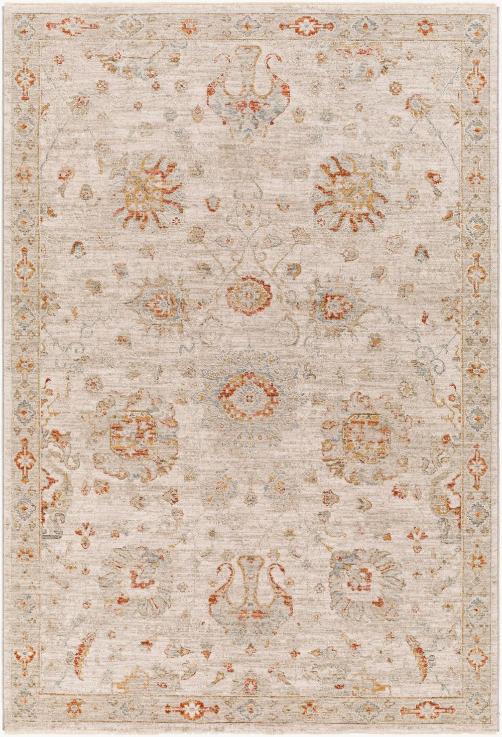 Livabliss Avant Garde Traditional Geometric Machine Woven Polypropylene Rug with Fringe Border Rust, Mustard 2'7" x 3'11" AVT2323-274
