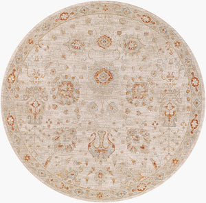 Livabliss Avant Garde Traditional Geometric Machine Woven Polypropylene Rug with Fringe Border Rust, Mustard 5'3" x 5'3" AVT2323-53RD