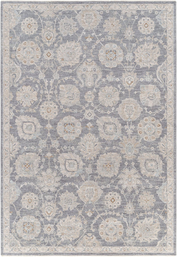 Livabliss Avant Garde Traditional Area Rug with High Low Pile Fringe Detail for Formal Living Rooms Denim, Dusty Sa 6'7" x 9'6" AVT2336-6796