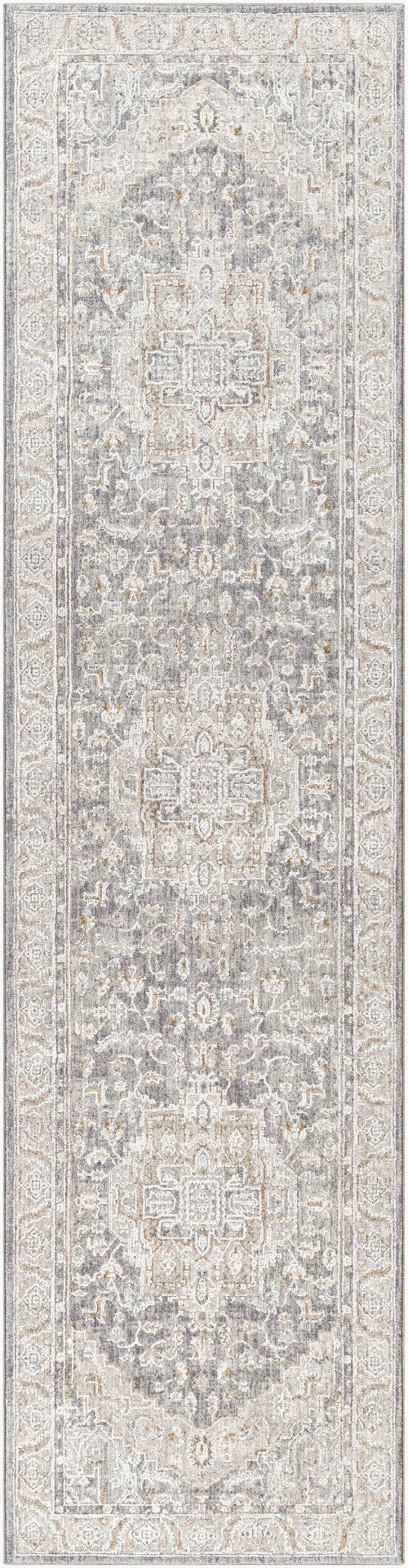 Livabliss Avant Garde Traditional Fringed Area Rug Polypropylene Blend for Dining Living Rooms Denim, Dusty Sa 2'7" x 10' AVT2337-2710