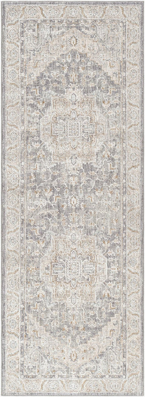 Livabliss Avant Garde Traditional Fringed Area Rug Polypropylene Blend for Dining Living Rooms Denim, Dusty Sa 2'7" x 7'3" AVT2337-2773