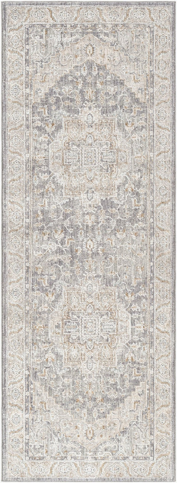 Livabliss Avant Garde Traditional Fringed Area Rug Polypropylene Blend for Dining Living Rooms Denim, Dusty Sa 2'7" x 7'3" AVT2337-2773