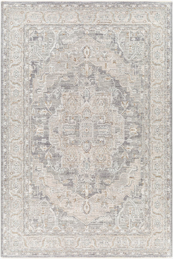 Livabliss Avant Garde Traditional Fringed Area Rug Polypropylene Blend for Dining Living Rooms Denim, Dusty Sa 2'7" x 3'11" AVT2337-274