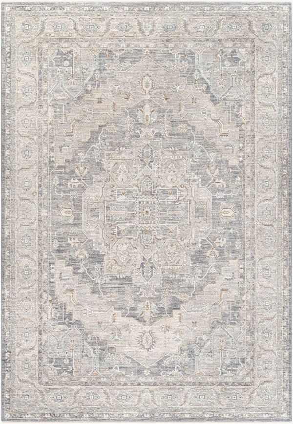 Livabliss Avant Garde Traditional Fringed Area Rug Polypropylene Blend for Dining Living Rooms Denim, Dusty Sa 6'7" x 9'6" AVT2337-6796