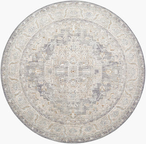 Livabliss Avant Garde Traditional Fringed Area Rug Polypropylene Blend for Dining Living Rooms Denim, Dusty Sa 5'3" x 5'3" AVT2337-53RD