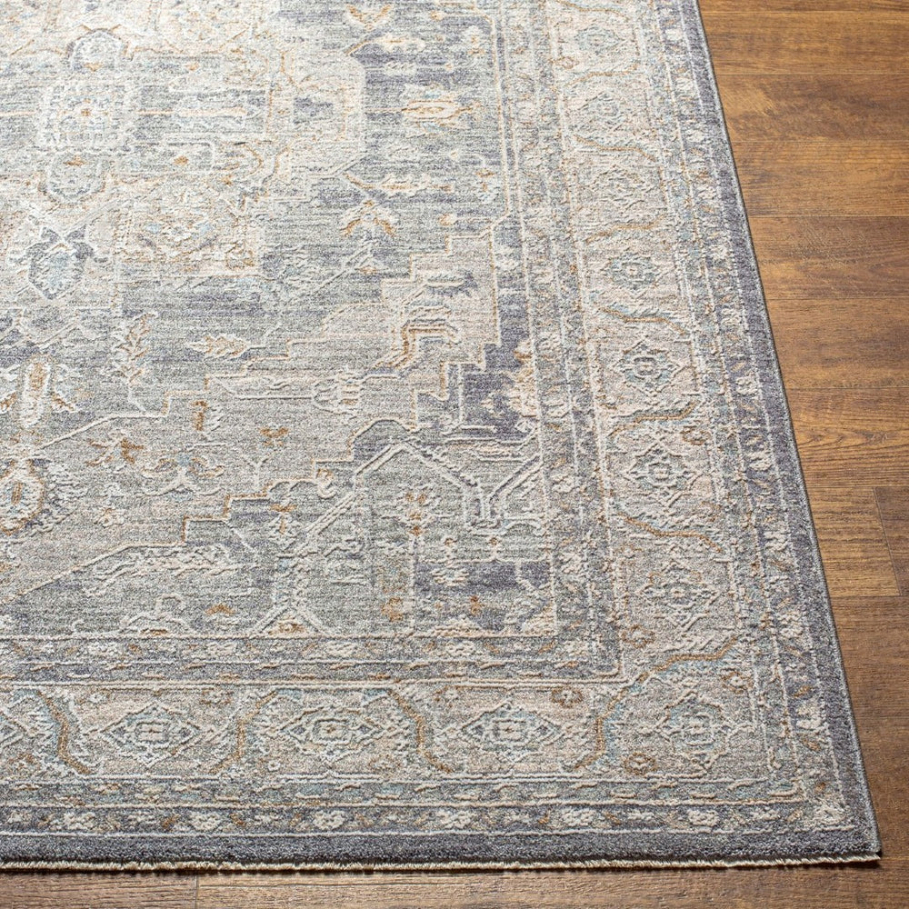 Livabliss Avant Garde Traditional Fringed Area Rug Polypropylene Blend for Dining Living Rooms Denim, Dusty Sa 6'7" x 9'6" AVT2337-6796