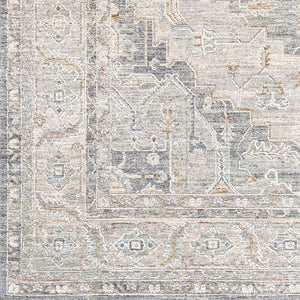 Livabliss Avant Garde Traditional Fringed Area Rug Polypropylene Blend for Dining Living Rooms Denim, Dusty Sa 5'3" x 5'3" AVT2337-53RD