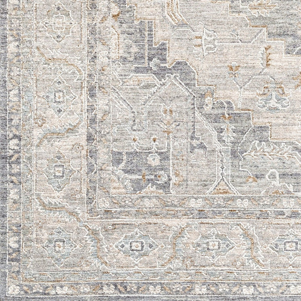 Livabliss Avant Garde Traditional Fringed Area Rug Polypropylene Blend for Dining Living Rooms Denim, Dusty Sa 5'3" x 5'3" AVT2337-53RD
