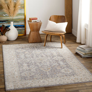 Livabliss Avant Garde Machine Woven Polypropylene Area Rug with Fringe for Living Room Denim, Dusty Sa 5' x 7'5" AVT2338-575