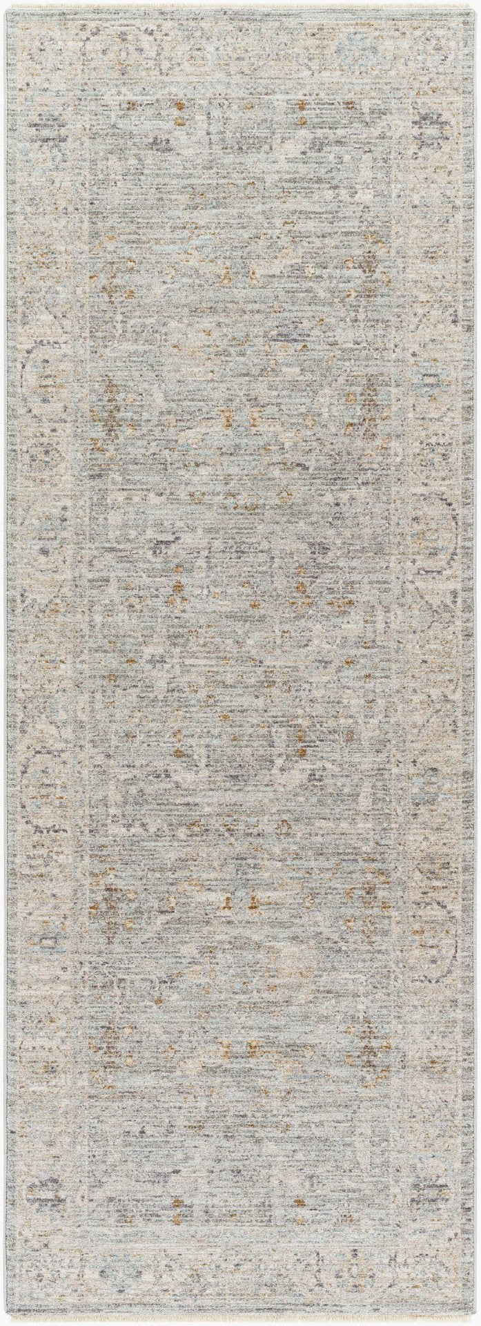 Livabliss Avant Garde Machine Woven Polyester Area Rug with Fringe Heritage Patterning for Large Rooms Charcoal, Brown 2'7" x 7'3" AVT2339-2773