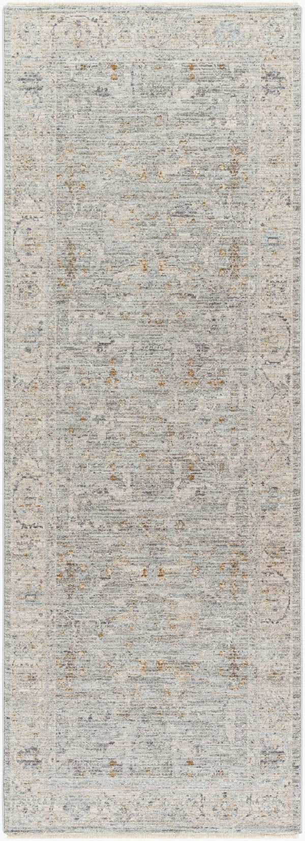 Livabliss Avant Garde Machine Woven Polyester Area Rug with Fringe Heritage Patterning for Large Rooms Charcoal, Brown 2'7" x 7'3" AVT2339-2773